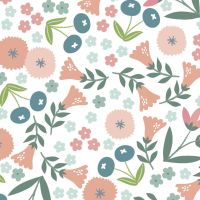 SPRING BUNNY FLORAL BY CRAFT COTTON COMPANY, 100% COTTON. 