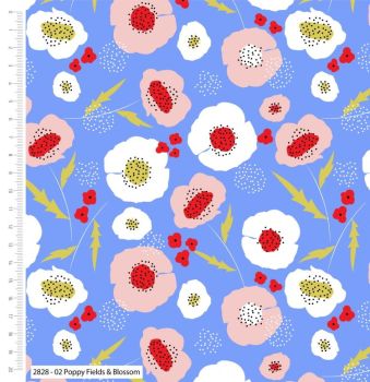 POPPY FIELDS & BLOSSOMS BY CRAFT COTTON COMPANY, 100% COTTON. 