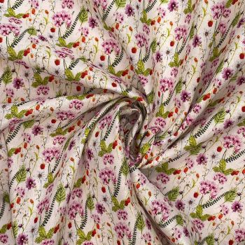 100% COTTON, 140 CMS WIDE, 150GSM. VINTAGE FLORAL, COUNTRY FLORALS THREE.
