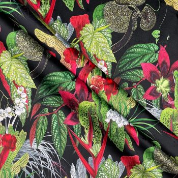 VELVET FURNISHING OR CURTAIN FABRIC 148 CMS WIDE, 290GSM. EXOTIC BLACK.