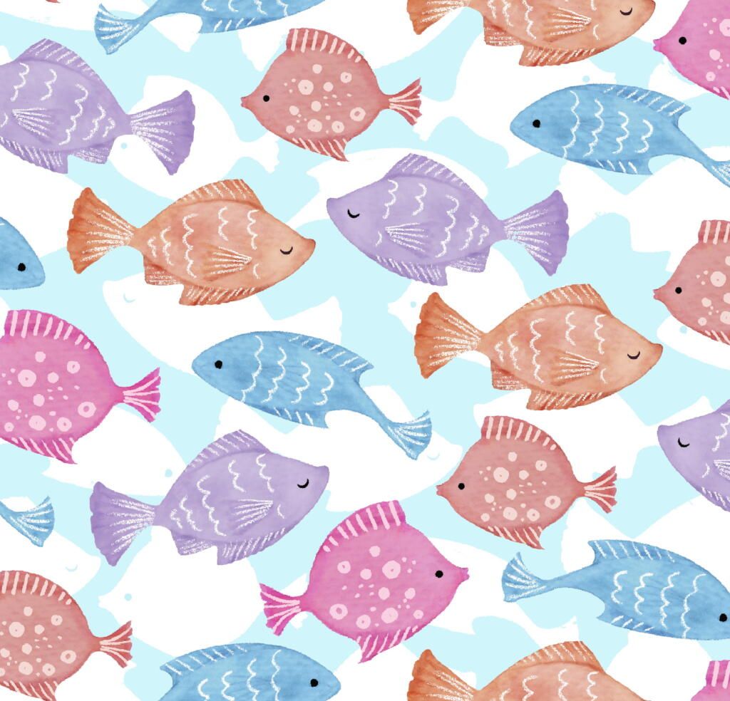 MERMAID SOCIETY BY CRAFT COTTON COMPANY, 100% COTTON. **Special buy** Fish.
