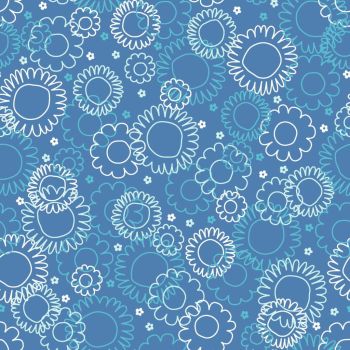 FLOWER POWER BY CRAFT COTTON COMPANY, 100% COTTON. **Special buy** Blue.