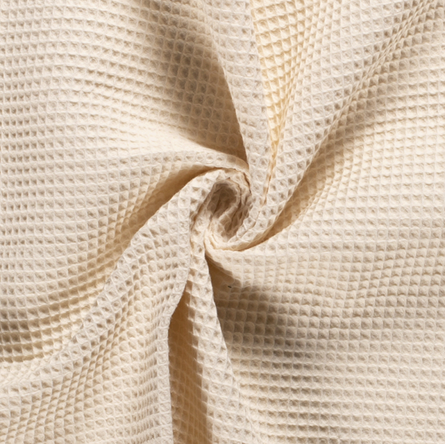 IVORY WAFFLE 100% COTTON FOR DRESSING GOWNS ETC
