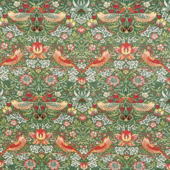 WILLIAM MORRIS STRAWBERRY THIEF, SAGE. 100% COTTON, 140 CMS WIDE, 150GSM. 