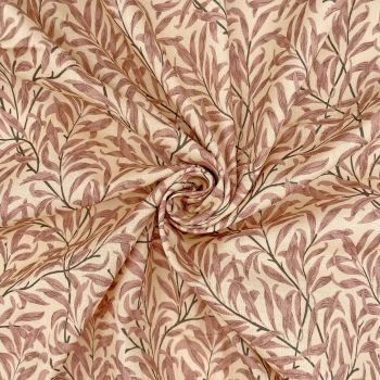 WILLIAM MORRIS WILLOW BOUGH, ROSE. 100% COTTON, 140 CMS WIDE, 150GSM. 