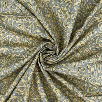 WILLIAM MORRIS WILLOW BOUGH, GREY. 100% COTTON, 140 CMS WIDE, 150GSM. 