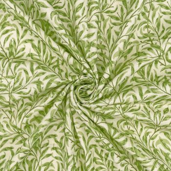 WILLIAM MORRIS WILLOW BOUGH, SAGE. 100% COTTON, 140 CMS WIDE, 150GSM. 