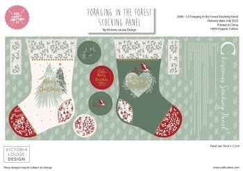 Foraging in The Forest – Victoria Louise – Christmas Panel range, STOCKING PANEL.