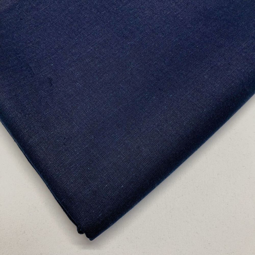 100% COTTON,  BY CHATHAM GLYN, 150 CMS WIDE, 60 COUNT. NAVY BLUE.