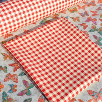 100% COTTON PRINTED GINGHAM, 1 CM WIDE CHECK. **Special buy** 