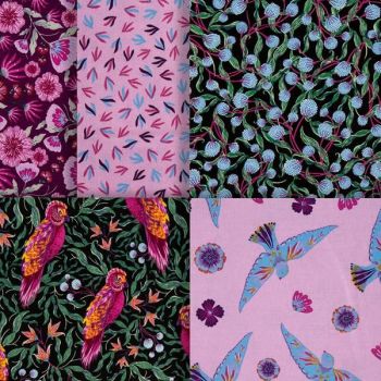Parrots in Paradise by Bethany Salt – 5 METRE BUNDLE