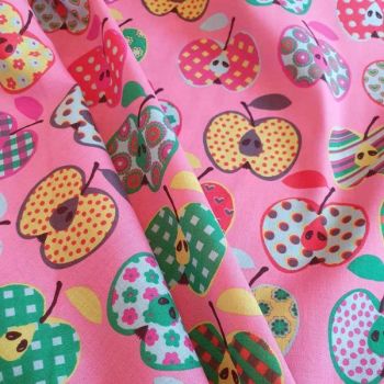 POPPY OF EUROPE APPLES, 100% SOFT DRAPE COTTON, 56 INCH WIDE.