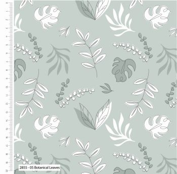 FLOURISH AND GROW RANGE BY CRAFT COTTON COMPANY, 100% COTTON. BOTANICAL LEAVES. REDUCED TO CLEAR.