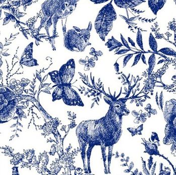 LITTLE JOHNNY BLUE INK FOREST, DIGITALLY PRINTED 100% COTTON, 56 INCH WIDE.