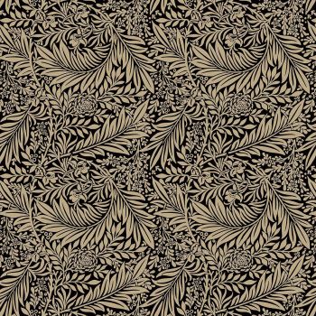WILLIAM MORRIS LARKSPUR  IN EBONY BY CHATHAM GLYN, 100% COTTON, 140 CMS WIDE, 150GSM.