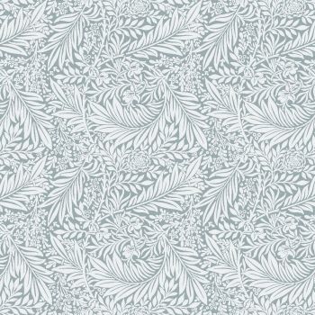 WILLIAM MORRIS LARKSPUR IN SILVER GREY BY CHATHAM GLYN, 100% COTTON, 140 CMS WIDE, 150GSM.
