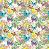 100% COTTON, 140 CMS WIDE, 150GSM. 'BEAUTIFUL BUTTERFLIES' BY CHATHAM GLYN.
