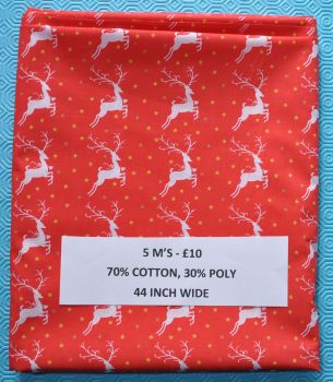 5 METRE PACK, 70% COTTON - 30% POLY, 44 INCH WIDE. DESIGN 51.
