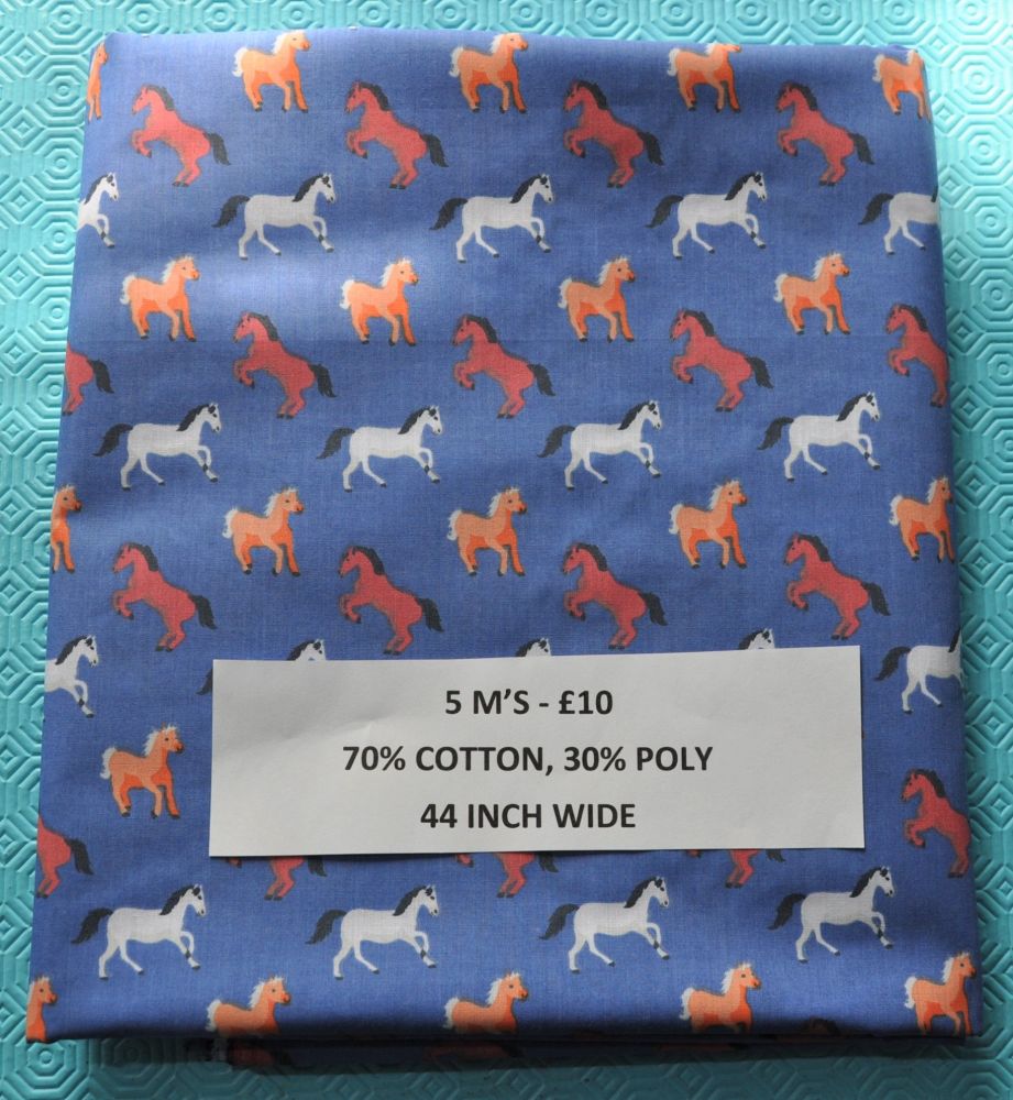 5 METRE PACK, 70% COTTON - 30% POLY, 44 INCH WIDE. DESIGN 53.