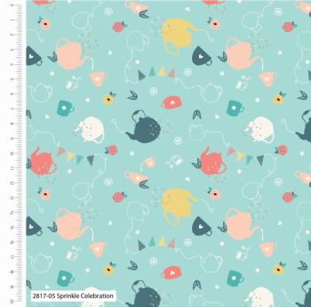 TEA PARTY  BY CRAFT COTTON COMPANY, 100% COTTON. SPRINKLE CELEBRATIONS.