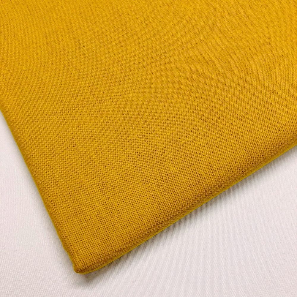 100% COTTON,  BY CHATHAM GLYN, 150 CMS WIDE, 60 COUNT. MUSTARD GOLD.