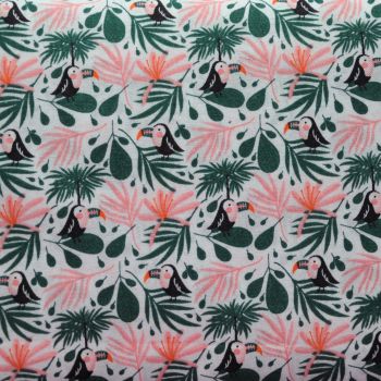 JUNGLE RANGE BY CRAFT COTTON COMPANY, 100% COTTON. JUNGLE TOUCANS.