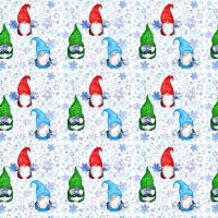 100% COTTON, 140 CMS WIDE, 150GSM. FROZEN CHRISTMAS GONKS BY CHATHAM GLYN.