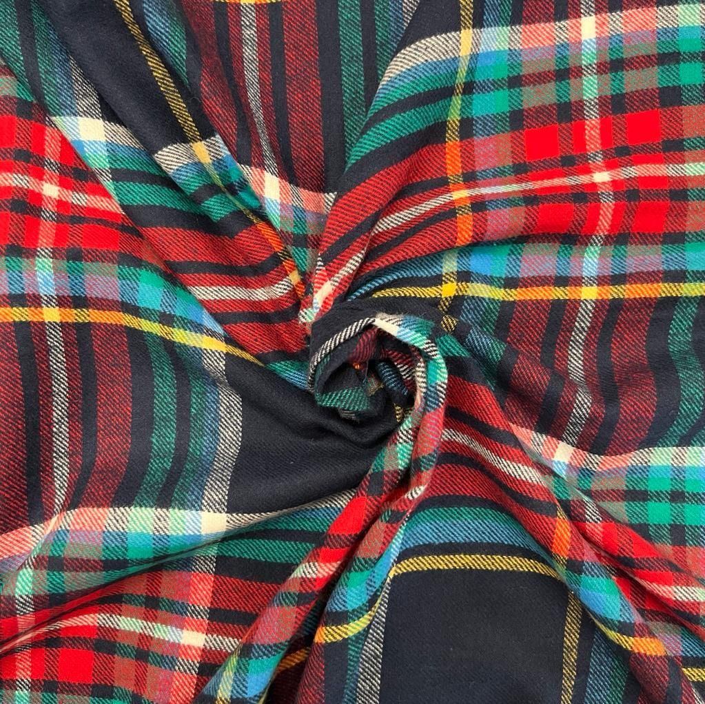 100% brushed tartan check, 140 CMS WIDE, 150GSM. by Chatham Glyn. Design tw