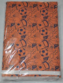 3 METRE PACK, 100% cotton, 44 inch wide. Sports day on orange.