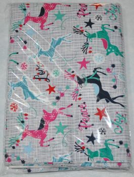 3 METRE PACK, 100% cotton, 44 inch wide. Christmas Reindeers, love and joy.