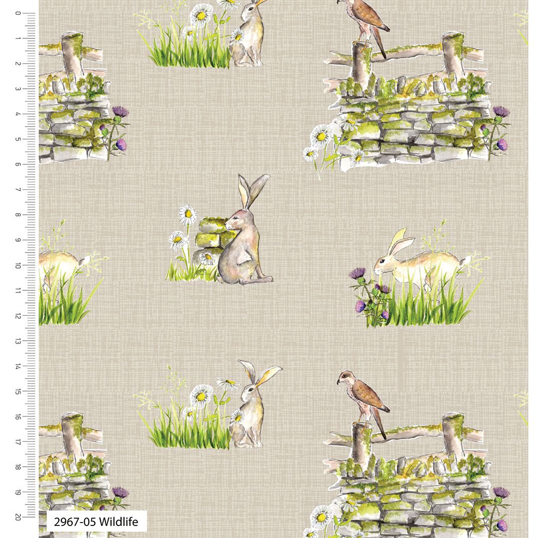 Debbie Shore 100% cotton from the A Country Walk range. PRE ORDER. Wildlife
