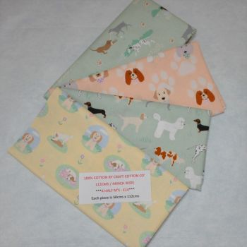 4 half metre pack by Craft Cotton Co' from the Freddie & Friends range. 100%  cotton.