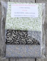 3 half metre pack by Chatham Glyn. 100% cotton. WILLIAM MORRIS WILLOW PACK 1.
