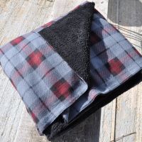 Bonded sherpa fleece with tartan check outer, 58 inch wide.