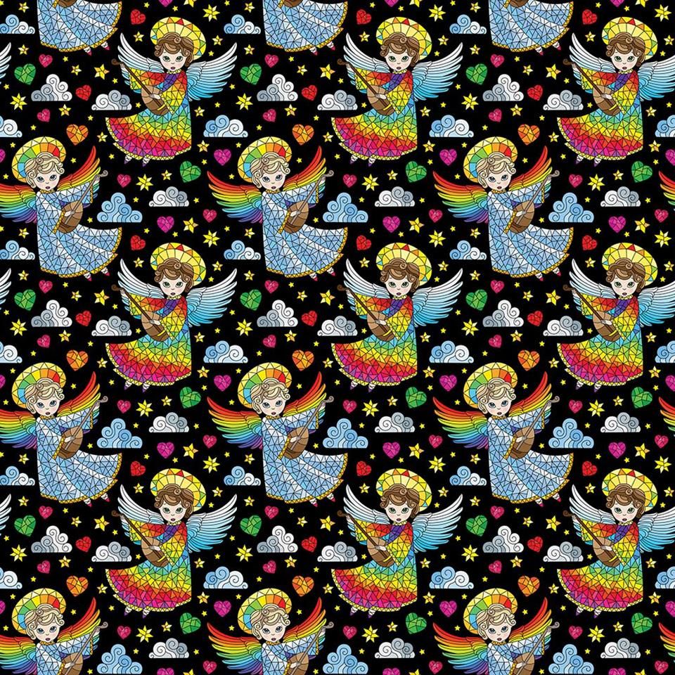 100% COTTON, 140 CMS WIDE, 150GSM. Mosaic Angel.