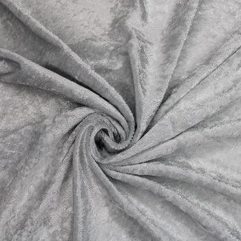 CRUSHED VELVET VELOUR IN SILVER GREY FOR DRESS MAKING PROJECTS.
