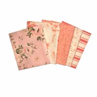 FAT QUARTER SET, 5 PIECES. 100% COTTON. Vintage Florals.