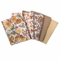 FAT QUARTER SET, 5 PIECES. 100% COTTON. Autumn Florals.