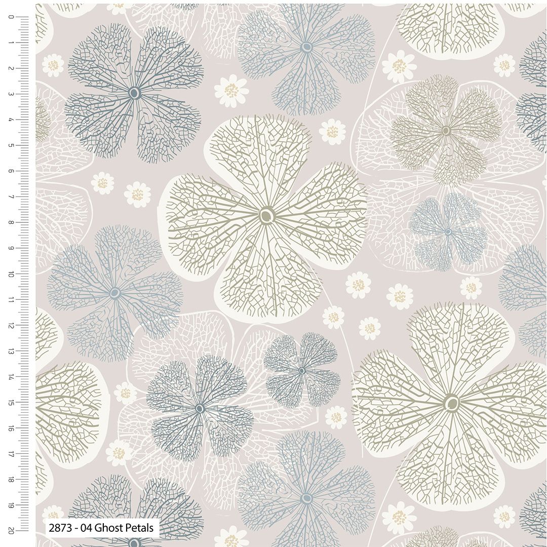The Natural Collection by Craft Cotton Co', 100% COTTON. GHOST PETALS