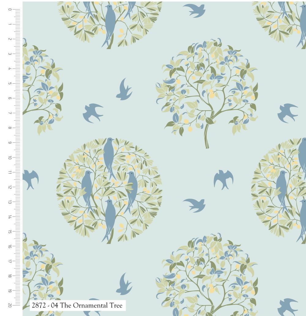 PREMIUM RANGE 100% cotton. Ornamental Tree from the Birds in Nature range b