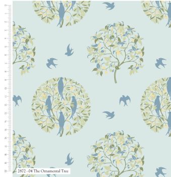 PREMIUM RANGE 100% cotton. Ornamental Tree from the Birds in Nature range by Voysey V&A