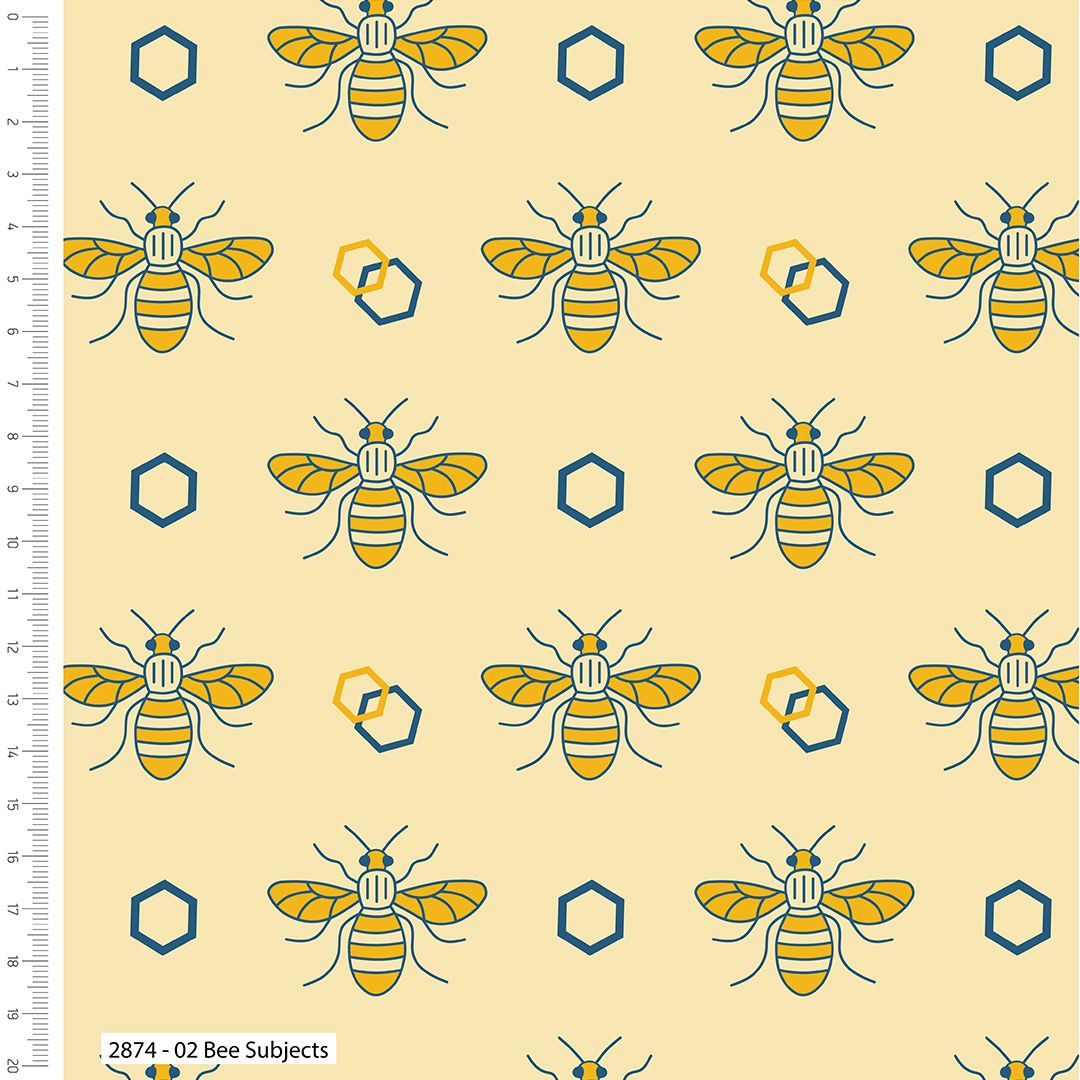100% cotton from the Honey Bee range by Craft Cotton Co' Subjects. REDUCED 