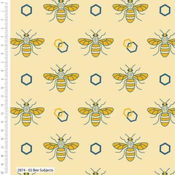 100% cotton from the Honey Bee range by Craft Cotton Co' Subjects. REDUCED TO CLEAR.