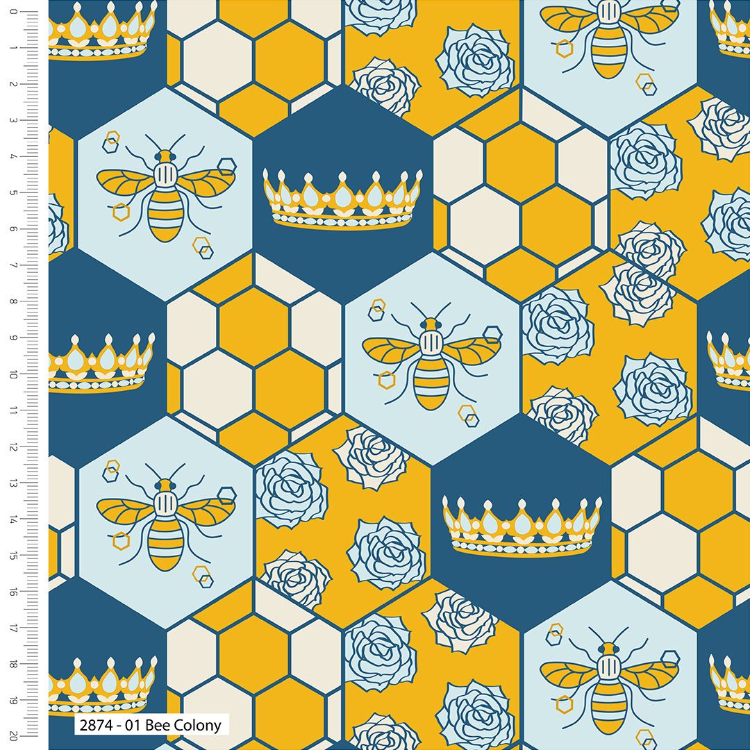 100% cotton from the Honey Bee range by Craft Cotton Co' Patchwork. REDUCED