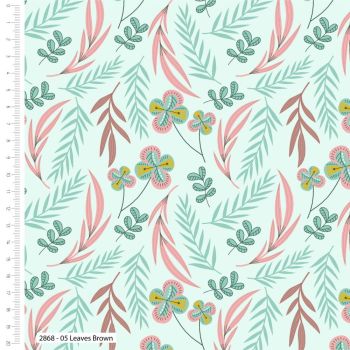 100% cotton from the Freehand Birds range by Craft Cotton Co' - Leaves brown. REDUCED TO CLEAR.
