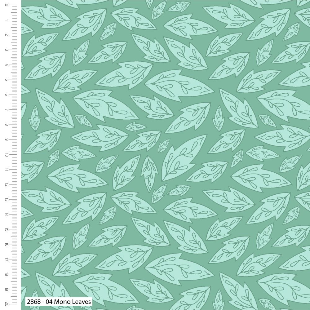 100% cotton from the Freehand Birds range by Craft Cotton Co' - Mono Leaves
