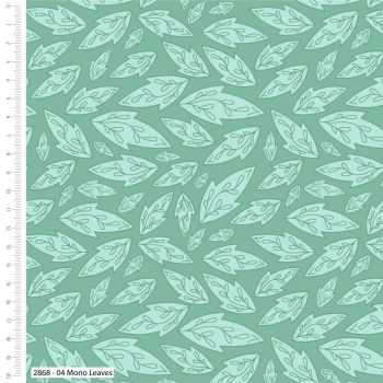 100% cotton from the Freehand Birds range by Craft Cotton Co' - Mono Leaves. REDUCED TO CLEAR.