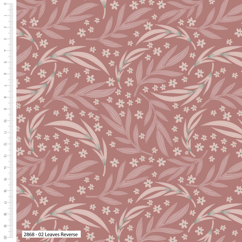 100% cotton from the Freehand Birds range by Craft Cotton Co' - Leaves Reve