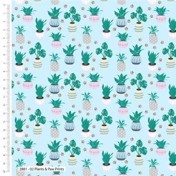 100% cotton from the Curious |Cats range by Craft Cotton Co' - Paws and Plants. REDUCED TO CLEAR.