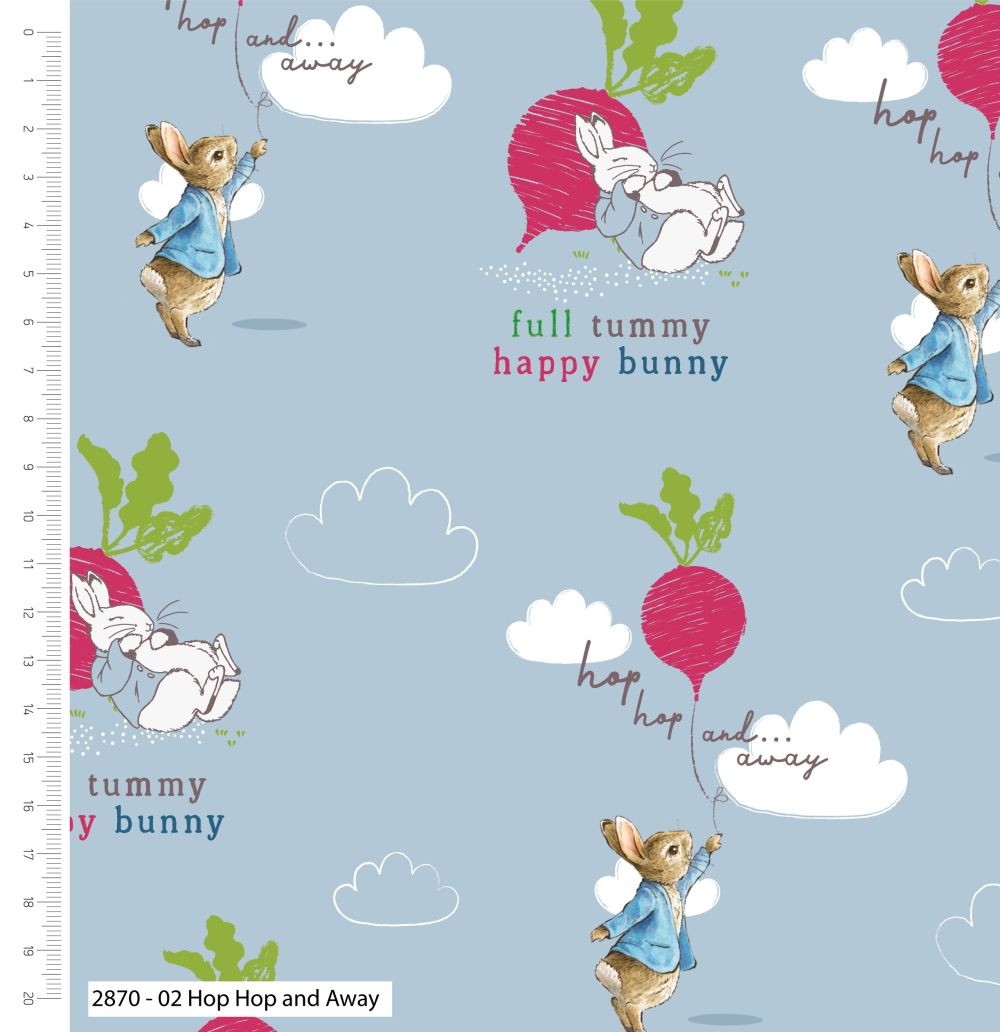 PREMIUM RANGE 100% cotton. Hop Away from the Peter Rabbit range by Beatrix 